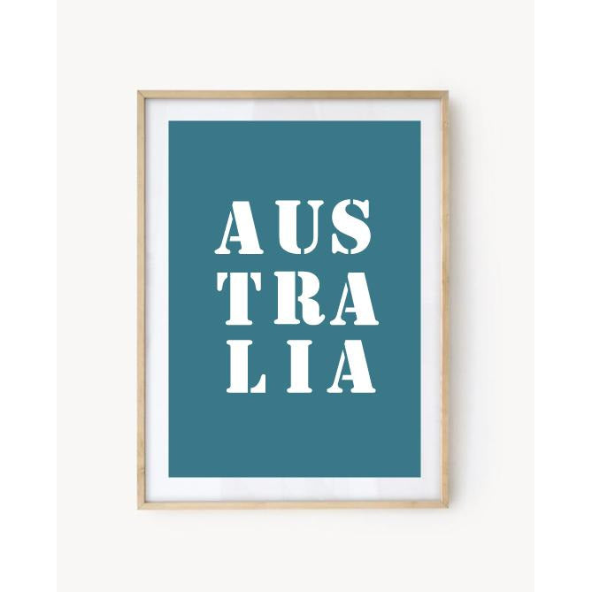 Affiche "Australie" bleu turquoise