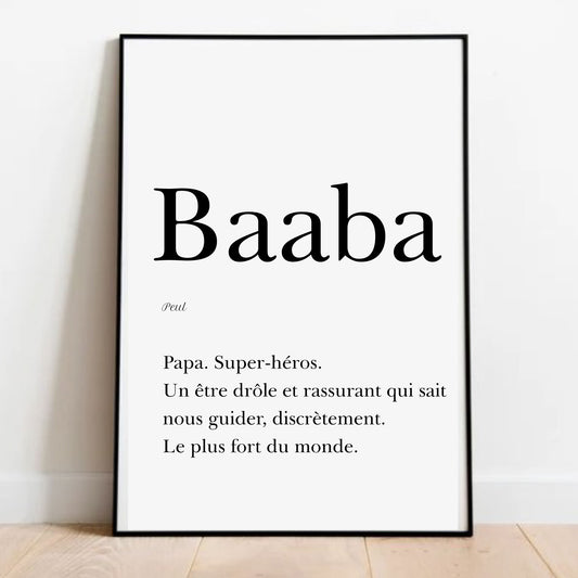 "Dad" in Fulani - "Baaba" poster - 30x40 cm
