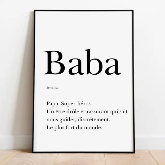 Affiche Papa en Soussou  "Baba" - 30x40 cm