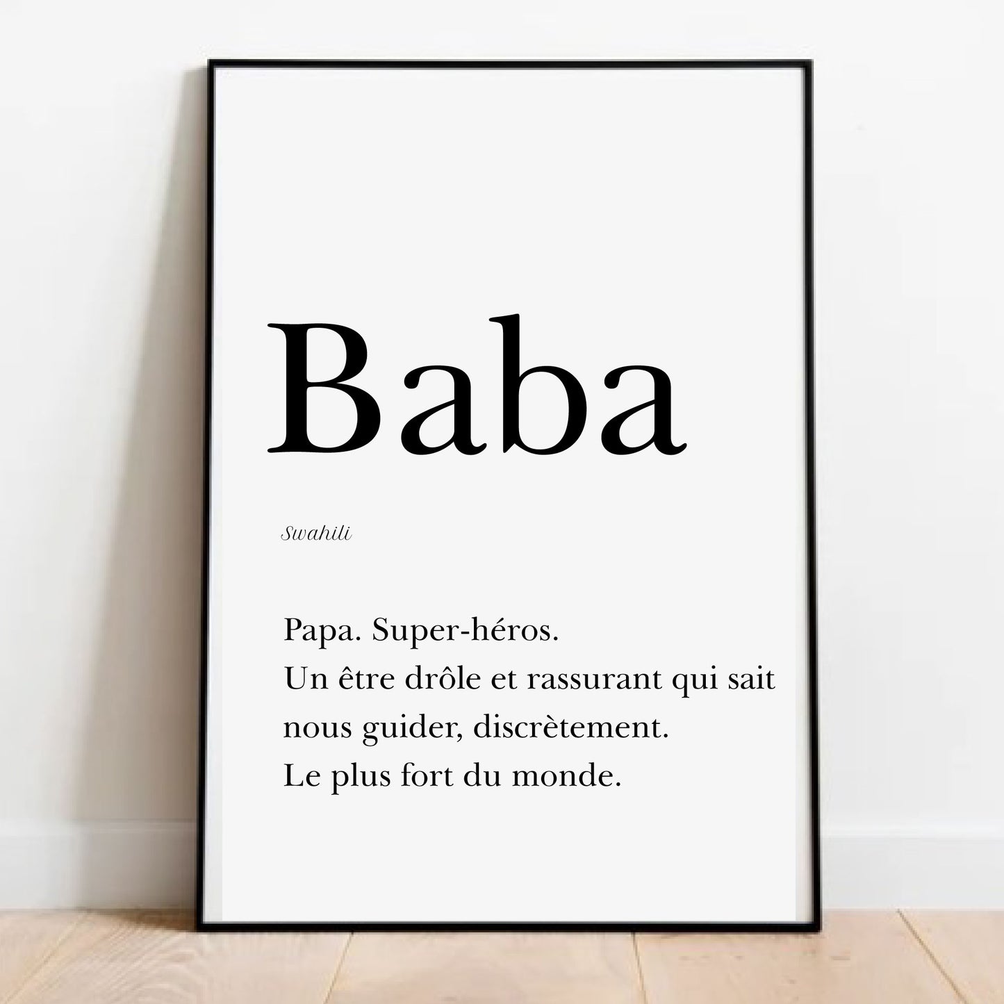 Affiche Papa en Swahili  "Baba" - 30x40 cm