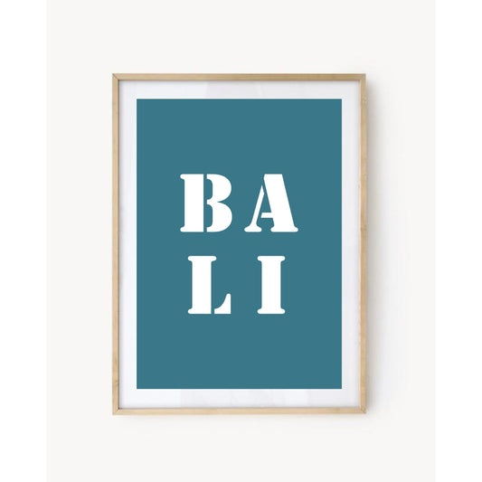 Affiche "Bali" bleu turquoise