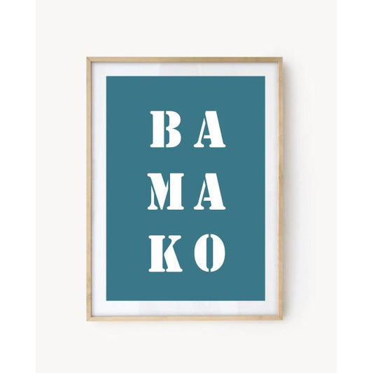 Affiche "Bamako" bleu turquoise