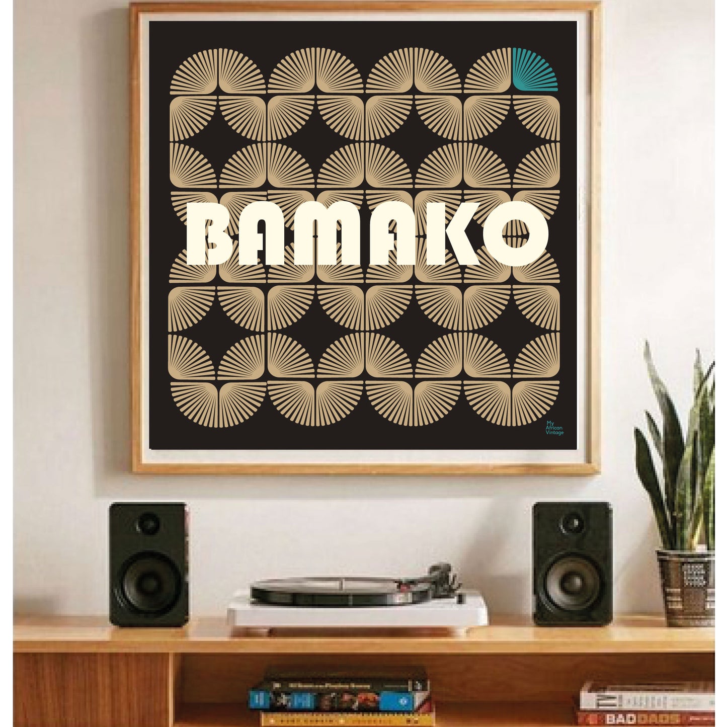 "Bamako" retro style poster - "My African Vintage" collection