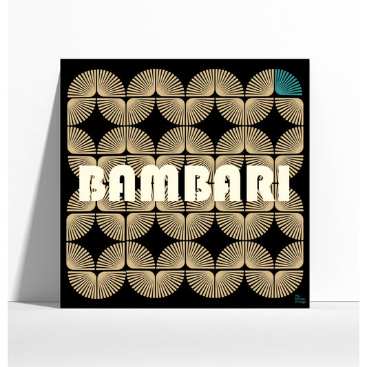 Affiche style rétro "Bambari" - collection "My African Vintage"