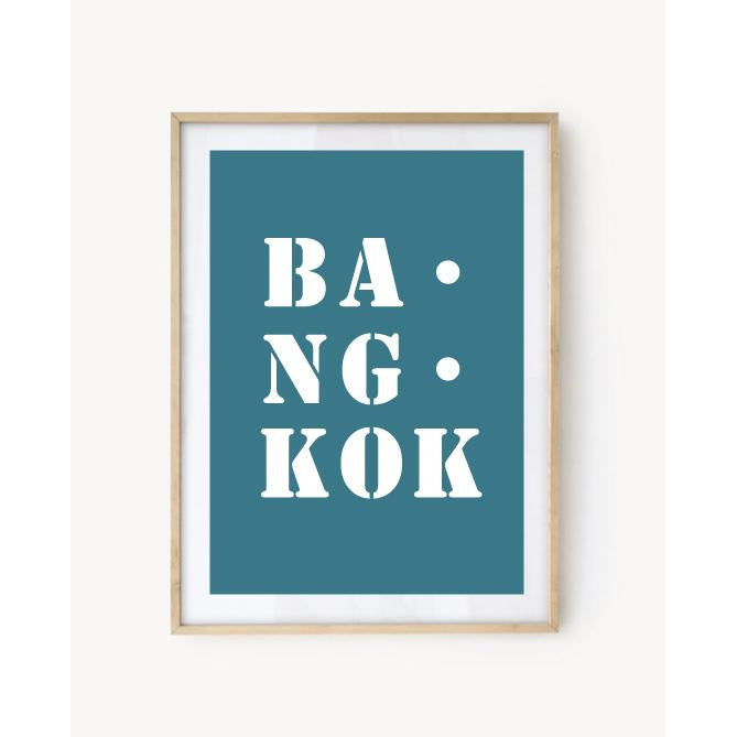 Affiche "Bangkok" bleu turquoise