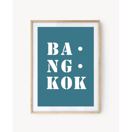 "Bangkok" poster - Turquoise Blue