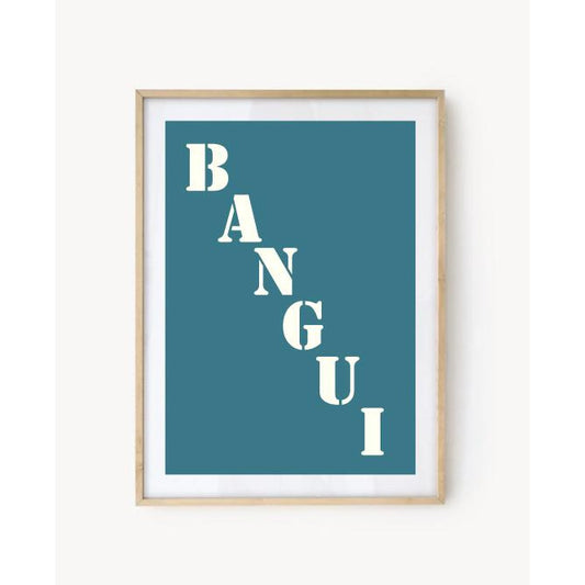 Affiche "Bangui" bleu turquoise