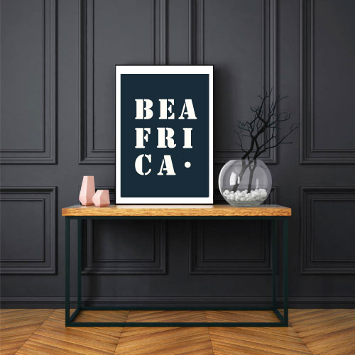 Affiche "Beafrica" bleu nuit