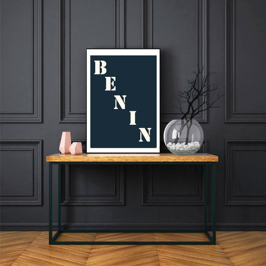 Affiche "Bénin" bleu nuit