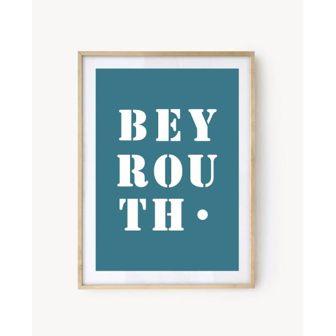 Affiche "Beyrouth" bleu turquoise
