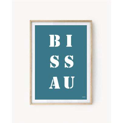 Affiche "Bissau" bleu turquoise