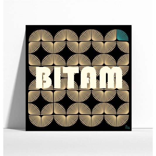 Affiche style rétro "Bitam"  - collection "My African Vintage"
