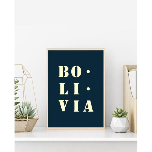 Affiche "Bolivie" bleu nuit