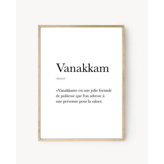 Greetings in Tamil - "Vanakkam" 