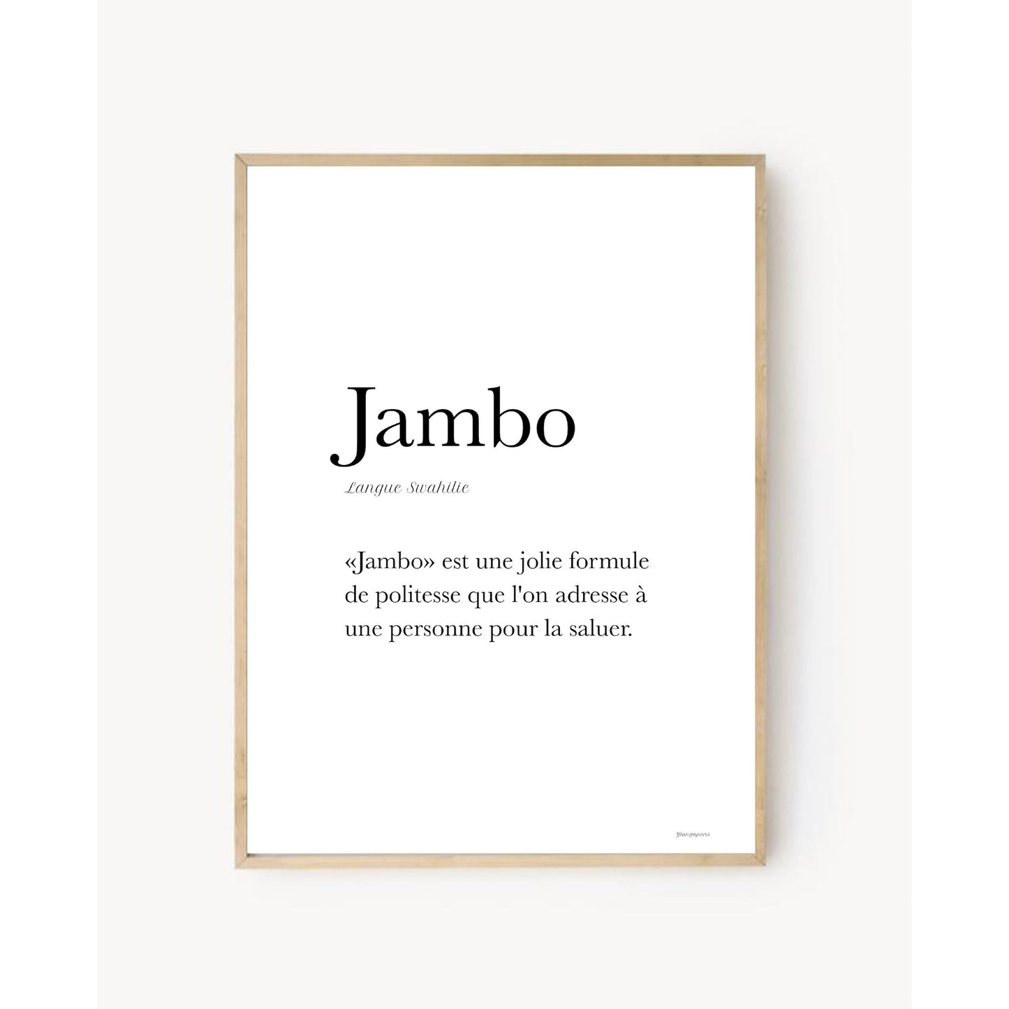 "Jambo" Poster - Hello in Kiswahili