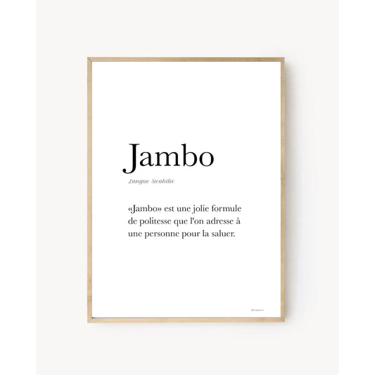 "Jambo" Poster - Hello in Kiswahili