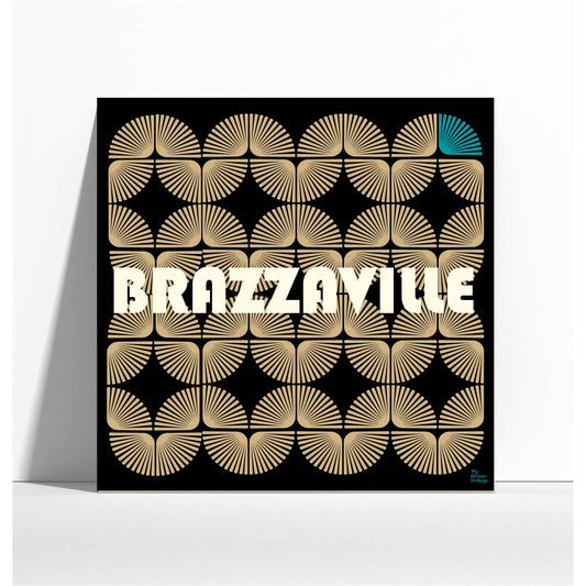 "Brazzaville" retro style poster - "My African Vintage" collection