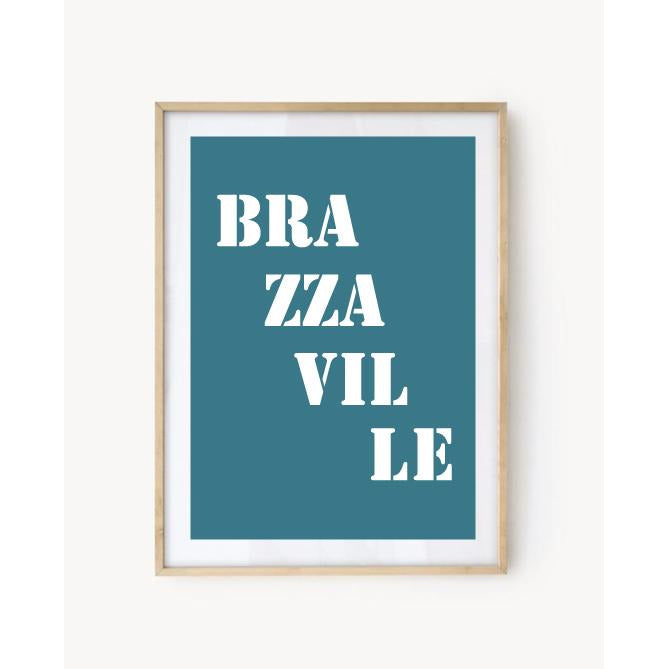 "Brazzaville" Poster - Turquoise Blue
