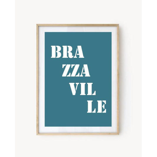 Affiche "Brazzaville" bleu turquoise