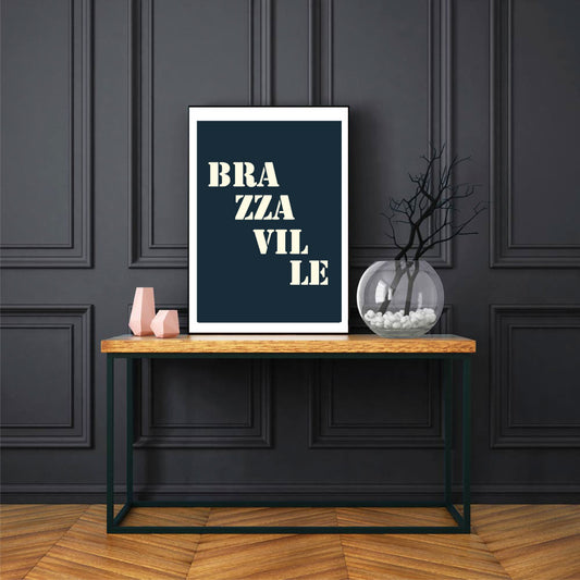 Affiche "Brazzaville" bleu nuit