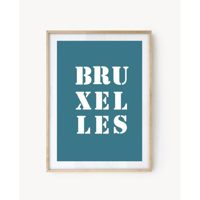 "Brussels" poster - Turquoise Blue