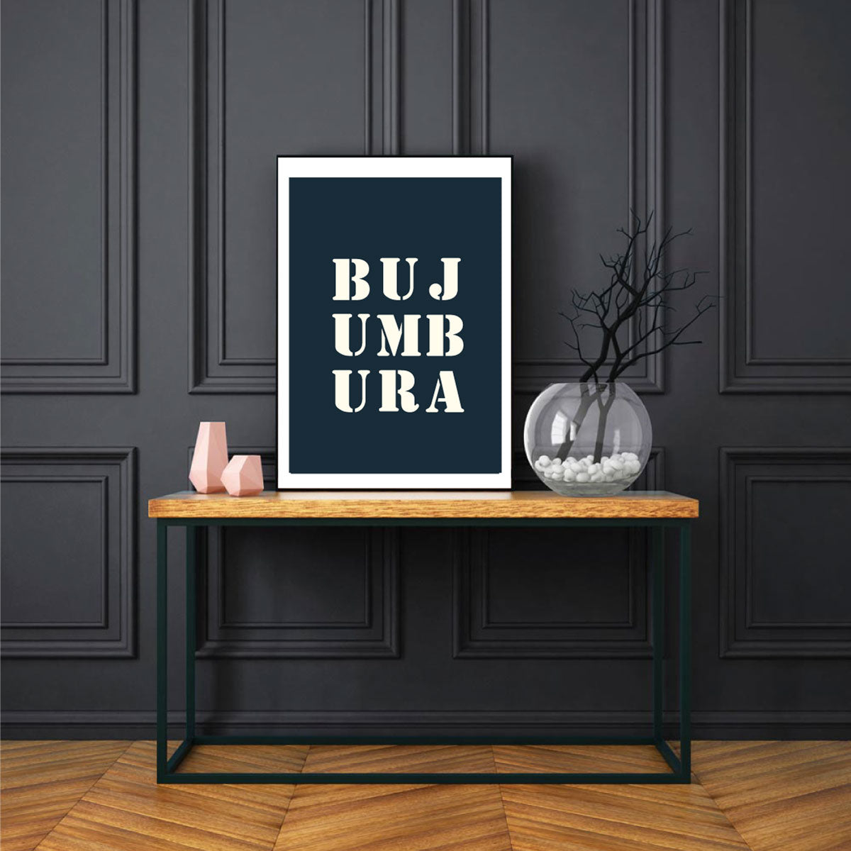 Affiche "Bujumbura" bleu nuit