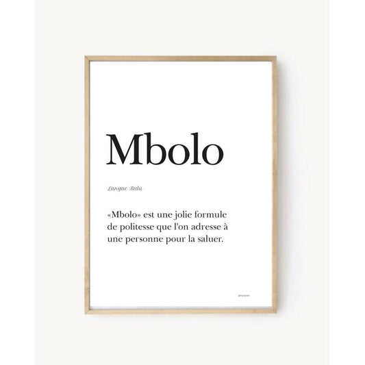 Affiche "Mbolo" - Bonjour en Bulu