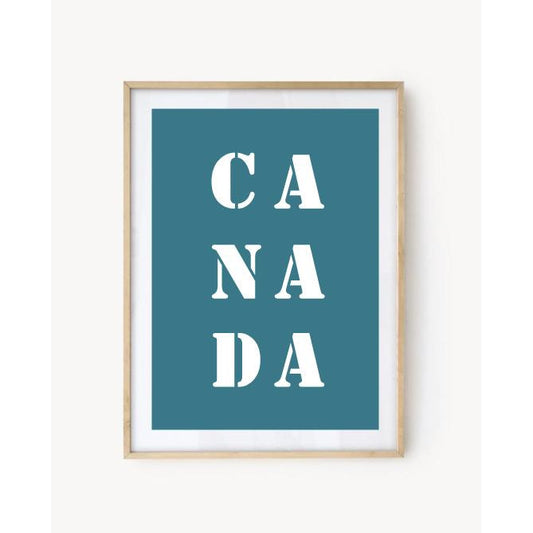 "Canada" poster - Turquoise Blue