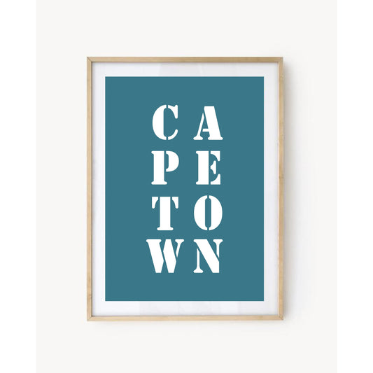 "Cape Town" poster - Turquoise Blue
