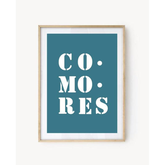 "Comoros" poster - Turquoise Blue