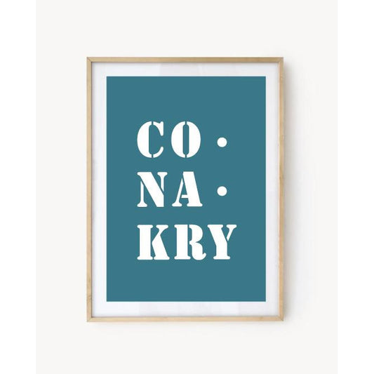 "Conakry" poster - Turquoise Blue