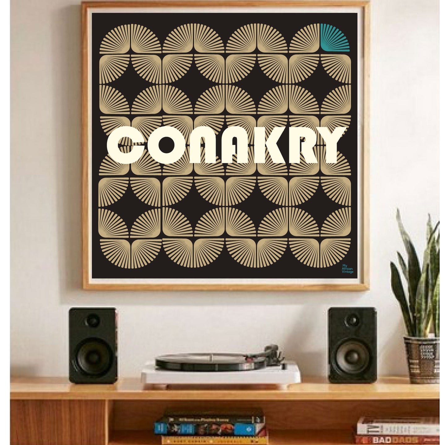 Affiche style rétro "Conakry" - collection "My African Vintage"