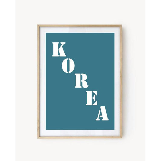 "Korea" poster - Turquoise blue