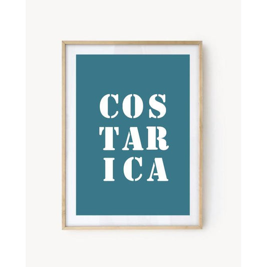 "Costa Rica" poster - Turquoise Blue