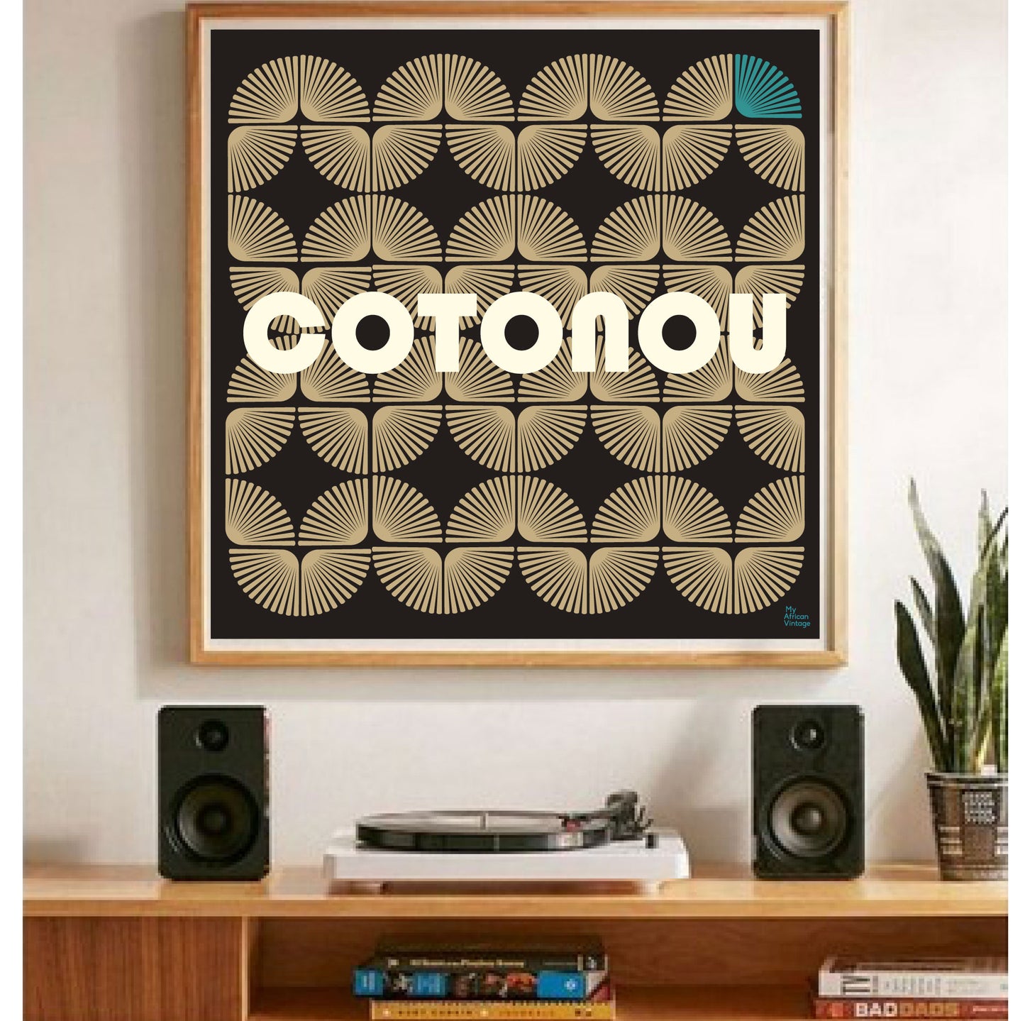 "Cotonou" retro style poster - "My African Vintage" collection