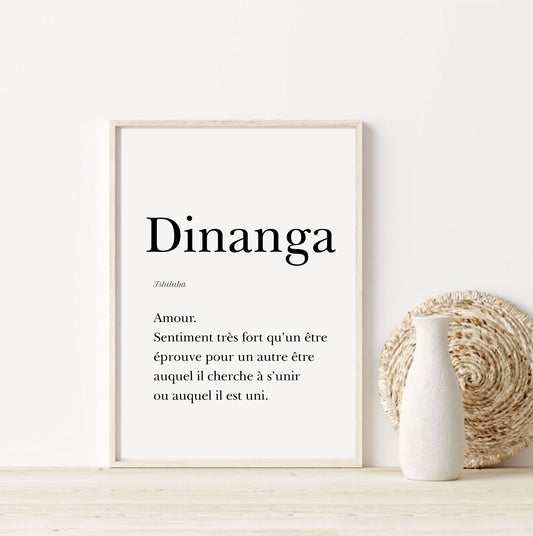 Love in Tshiluba - "Dinanga" poster - 30x40 cm