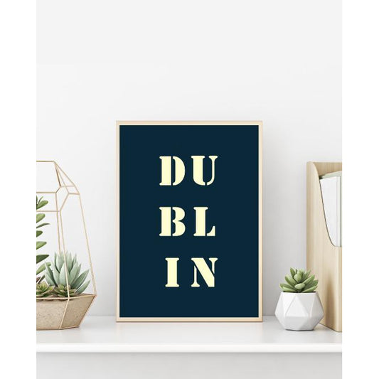 Affiche "Dublin" bleu nuit