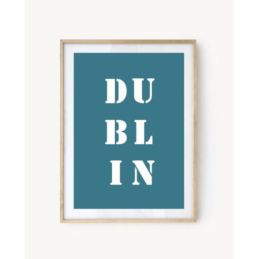 Affiche "Dublin" bleu turquoise