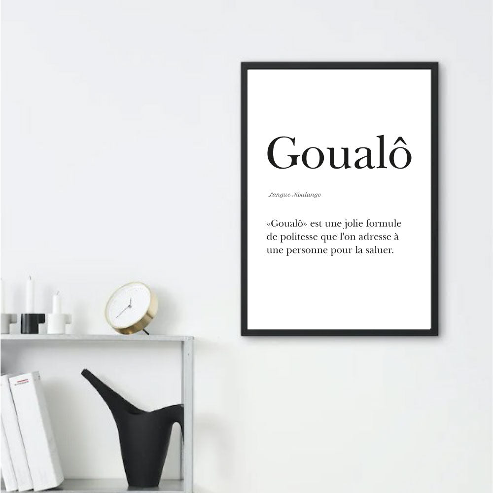 Affiche "Goualô" - "Bonjour" en Koulango