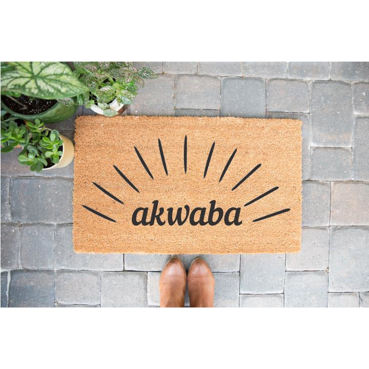 "Akwaba" door mat - "Welcome" in Baule