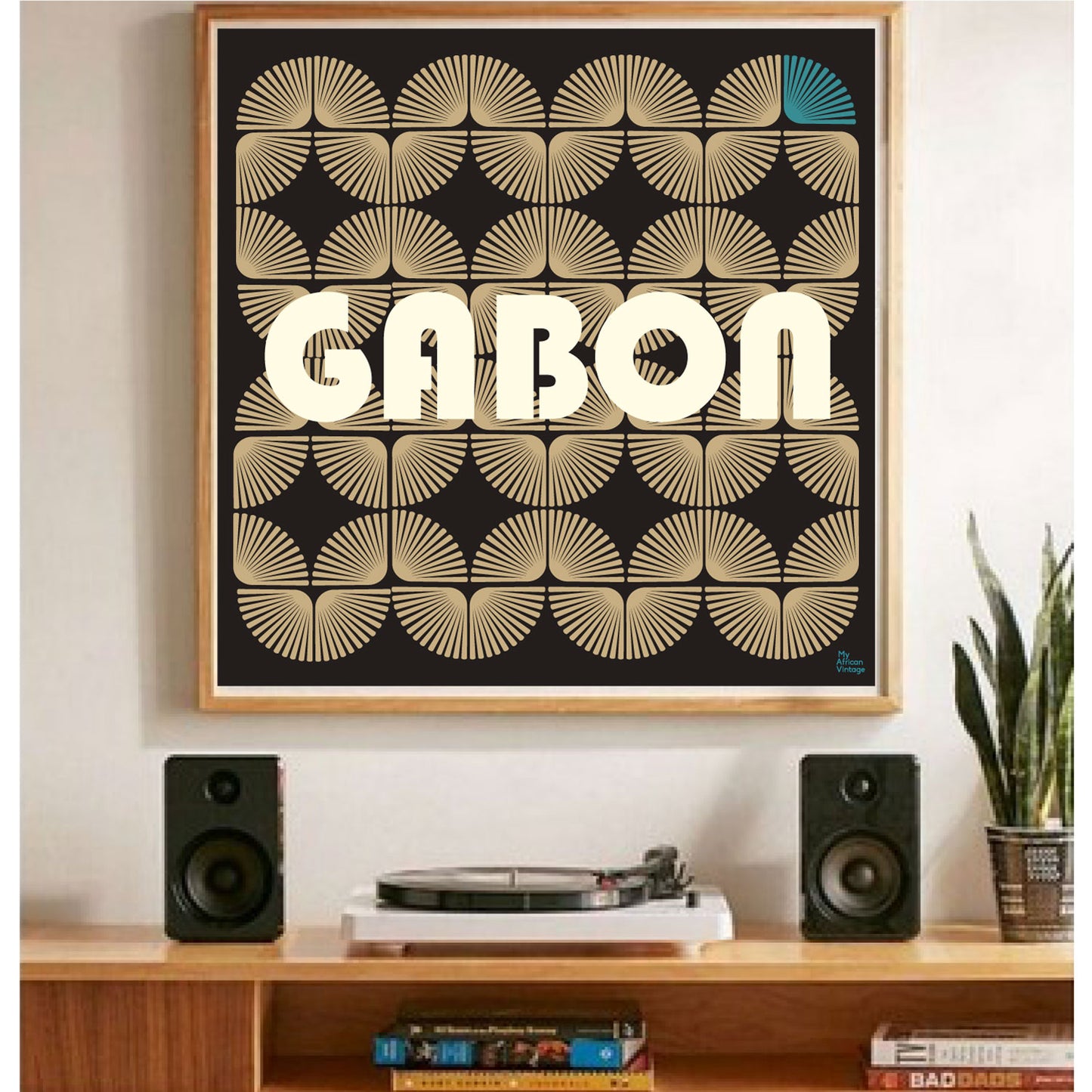 "Gabon" retro style poster - "My African Vintage" collection