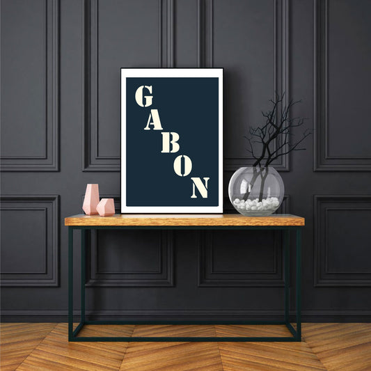 Affiche "Gabon" bleu nuit