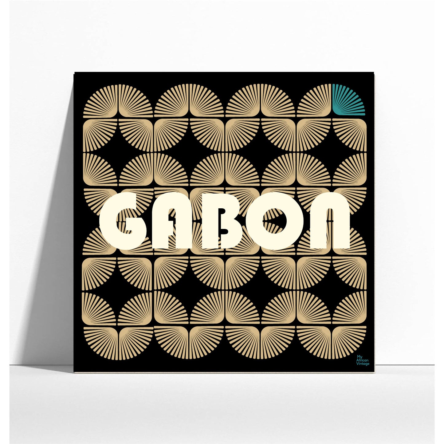 "Gabon" retro style poster - "My African Vintage" collection