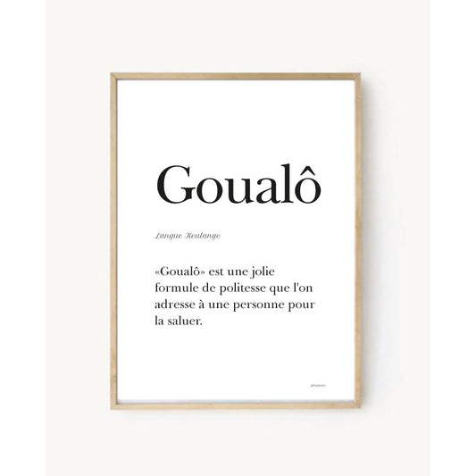 Affiche "Goualô" - "Bonjour" en Koulango