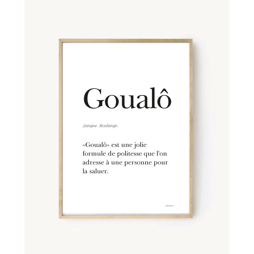 "Goualô" poster - Greeting in Koulango