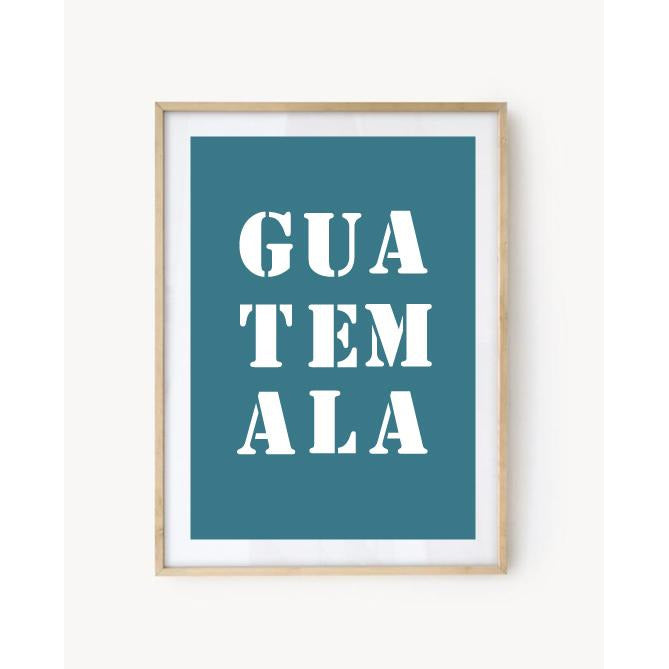 Affiche "Guatemala" bleue