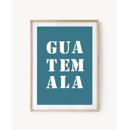 "Guatemala" poster - Turquoise poster 
