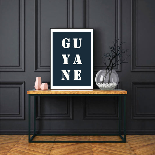 Affiche "Guyane" bleu nuit
