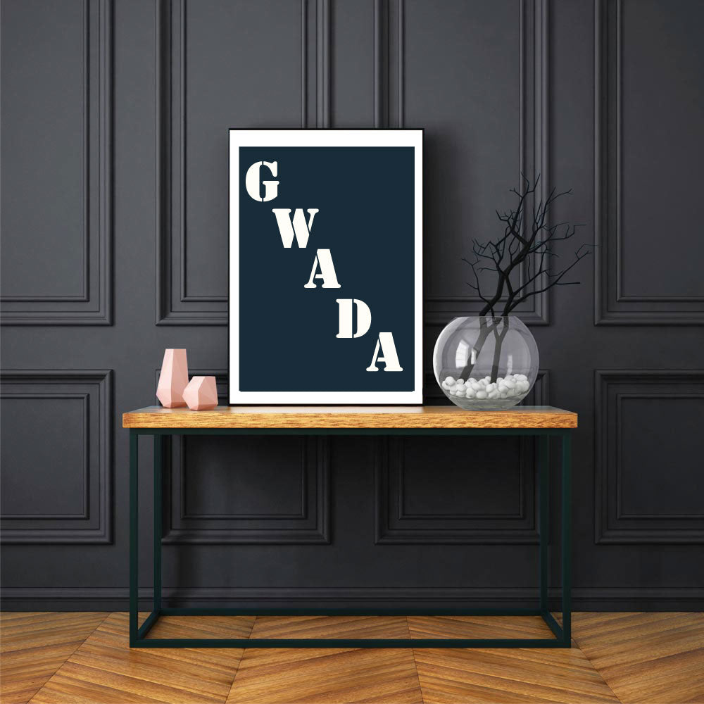 Midnight blue "Gwada" poster
