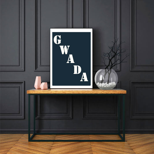 Affiche "Gwada" bleu nuit